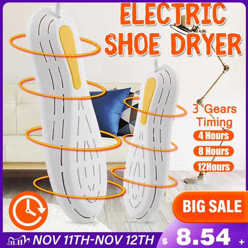 Electric Shoe Dryer Heater With Timer Race Car Shape Boot Shoe Rack Odor Deodorizer Dehumidify UV Germicidal Device