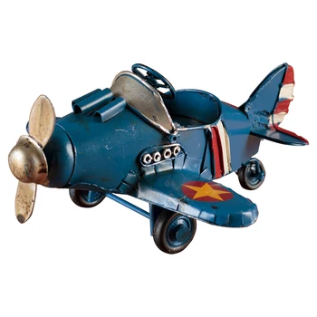 

Vintage Miniature Model Aircraft Retro Fighter Figurines Home Decoration Ornaments Iron Airplane Artware Birthday Gifts Decors