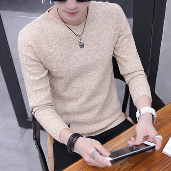 

Sweater Men Casual V-Neck Pullover Men Autumn Slim Fit Long Sleeve Shirt Mens Sweaters Knitted Cashmere Wool Pull Homme