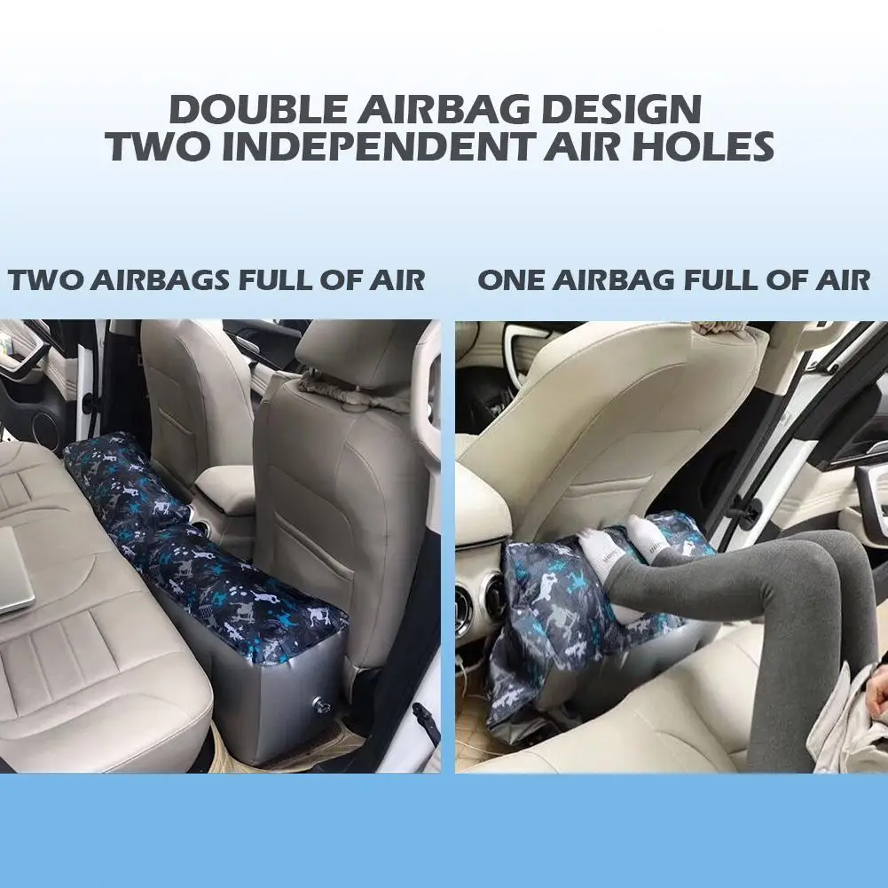 Универсальный автомобильный матрас, надувная подушка на заднее сиденье, удобная воздушная подушка с принтом для автомобиля, путешествия, кемпинга, надувная подушка для автомобиля