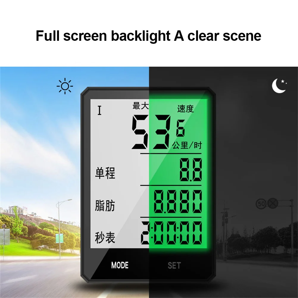 Bicycle computer waterproof odometer Chinese and English cycling wireless bicycle accessories | Спорт и развлечения