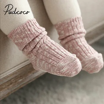 

Pudcoco Kids Socks Solid Candy Color Cotton Baby Anti Slip Warm Soft Socks For Boy Girl Toddler 0-4T