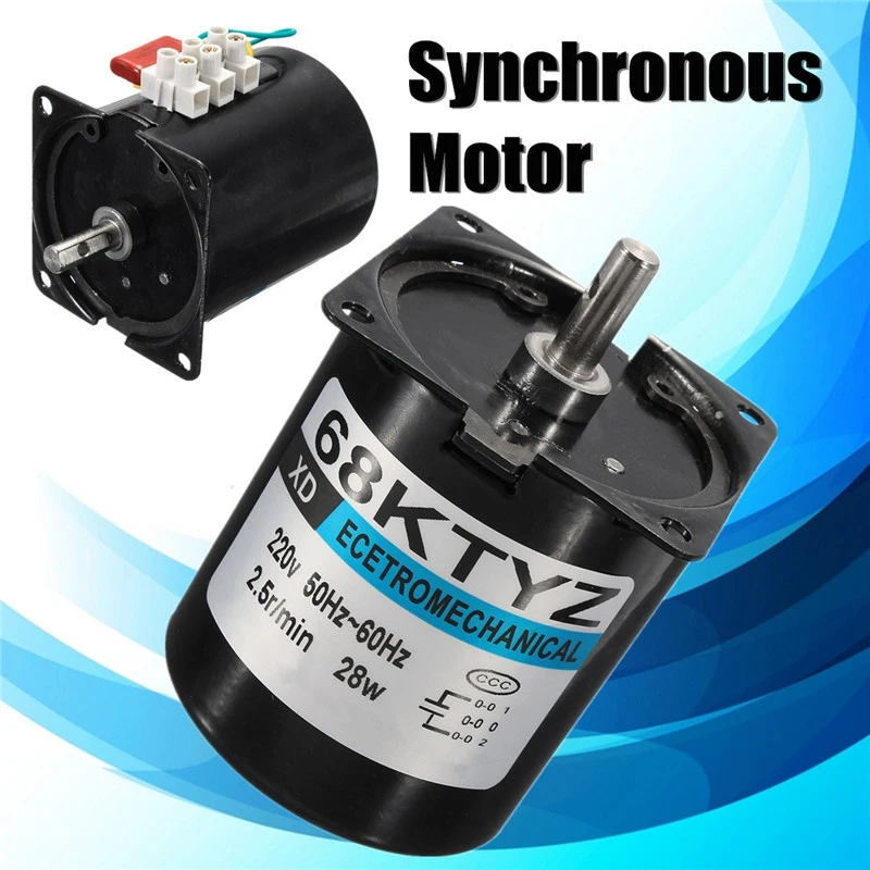 1 шт. 68Ktyz мини мотор редуктор Ac 220V 28W 2.5R/Min большой крутящий момент постоянный