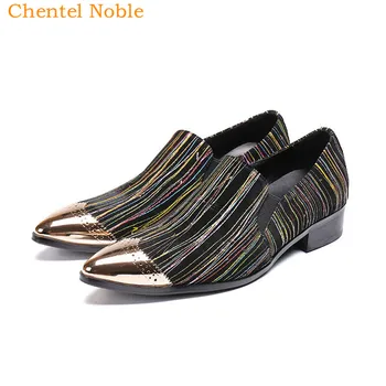 

Brand Chentel Classic Fashion Metal Decoration Mens Dress Shoes Genuine Leather String Flats For Business Mens Shoes Big Size