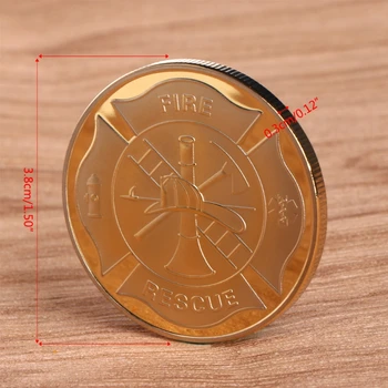 

Commemorative Coin Collection Art Plating Imitation Golden Firefighters Rescue