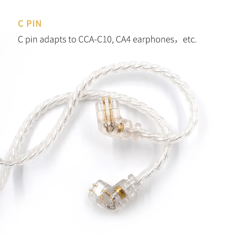C PIN CCA KZ посеребренный кабель для обновления cca c10, ca4, a10, c12, c16/kz ed12, zs10, es3, es4, as06, as10, ba10, zsn, zsn pro, as16 - Цвет: C PIN