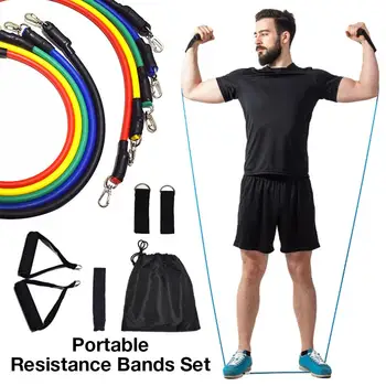 

11pcs Pull Rope Fitness Exercises Resistance Bands Rubber Tubes Pedal Excerciser Body Training Workout Yoga Rubber Loop Tube
