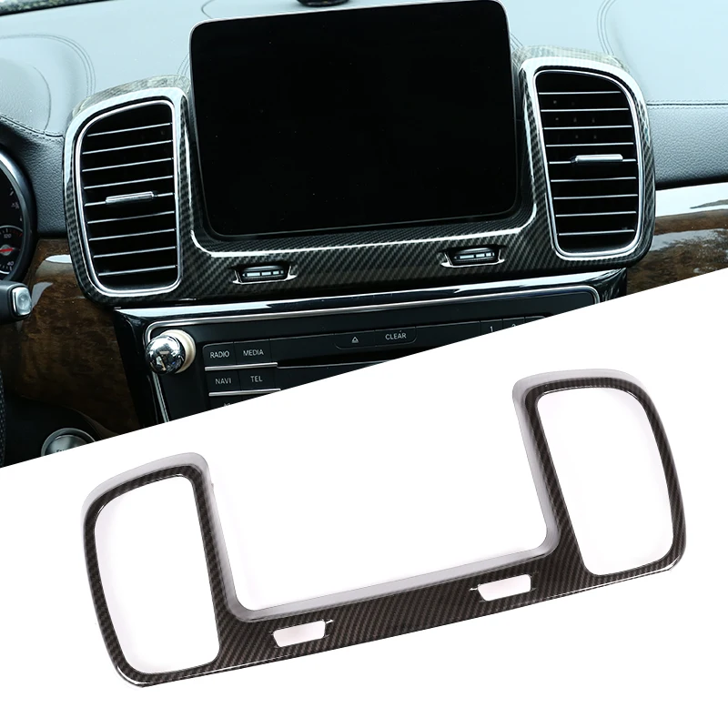 

1 Pcs Carbon Fiber For Mercedes Benz GLS GLE Class Car Accessories Car ABS Central Control Air Outlet Decorative Frame Trim