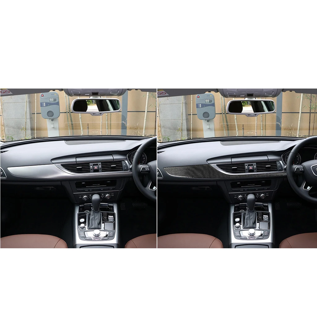 For Audi A6 A7 2012- 2018 Accessories Center Console Carbon Fiber Interior Dashboard Decoration Strip Panel Car-Styling Sticker