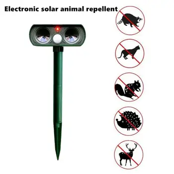 

Outdoor Garden Solar Powered Ultrasonic Animal Repeller Motion Sensor Flash Light Dog Cat Raccoon Rabbit Dispeller Pest Control