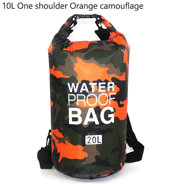 5L/10L/20L/30L камуфляжная уличная сумка Портативная рафтинг водонепроницаемая сумка мешок для плавания сумка для воды треккинг - Цвет: Orange 10L