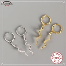 CANNER золотые маленькие серьги-кольца для женщин 925 браслет из чистого серебра серьги Панк Змея серьги ювелирные подарки H40