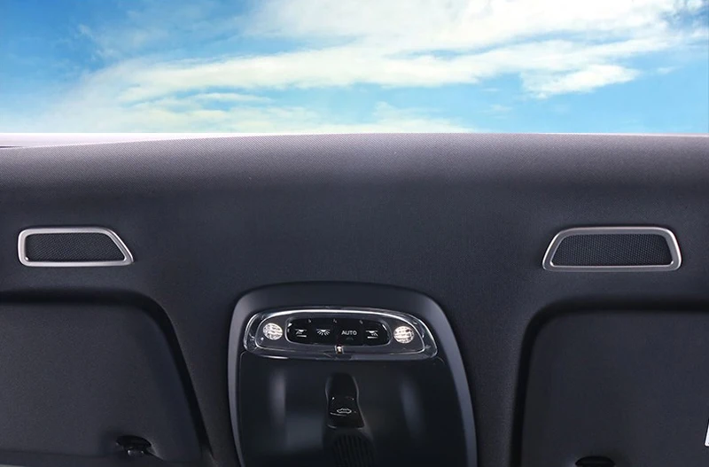 

Car Styling Interior Steel Matte Front Roof Speaker Frame Cover Trim 2pcs For Volvo XC40 2018 2019 2020