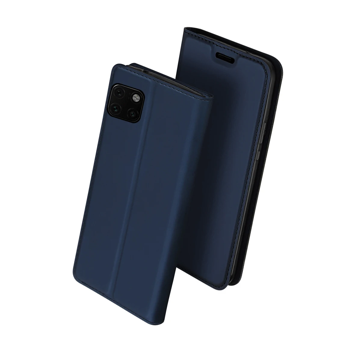 Для iPhone 11/11 Pro/11 Pro Max кожаный чехол тонкий дизайн книги Магнитный Флип-Стенд защитный чехол для телефона с отделениями для карт - Цвет: Синий