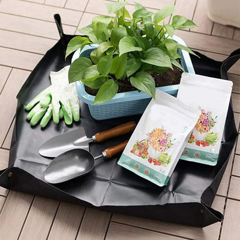 50*50CM Planting Mat Gardening Potting Mat Gardening Pad Waterproof Foldable Flower Pot Gardening Mat Transplanting Plant Pad