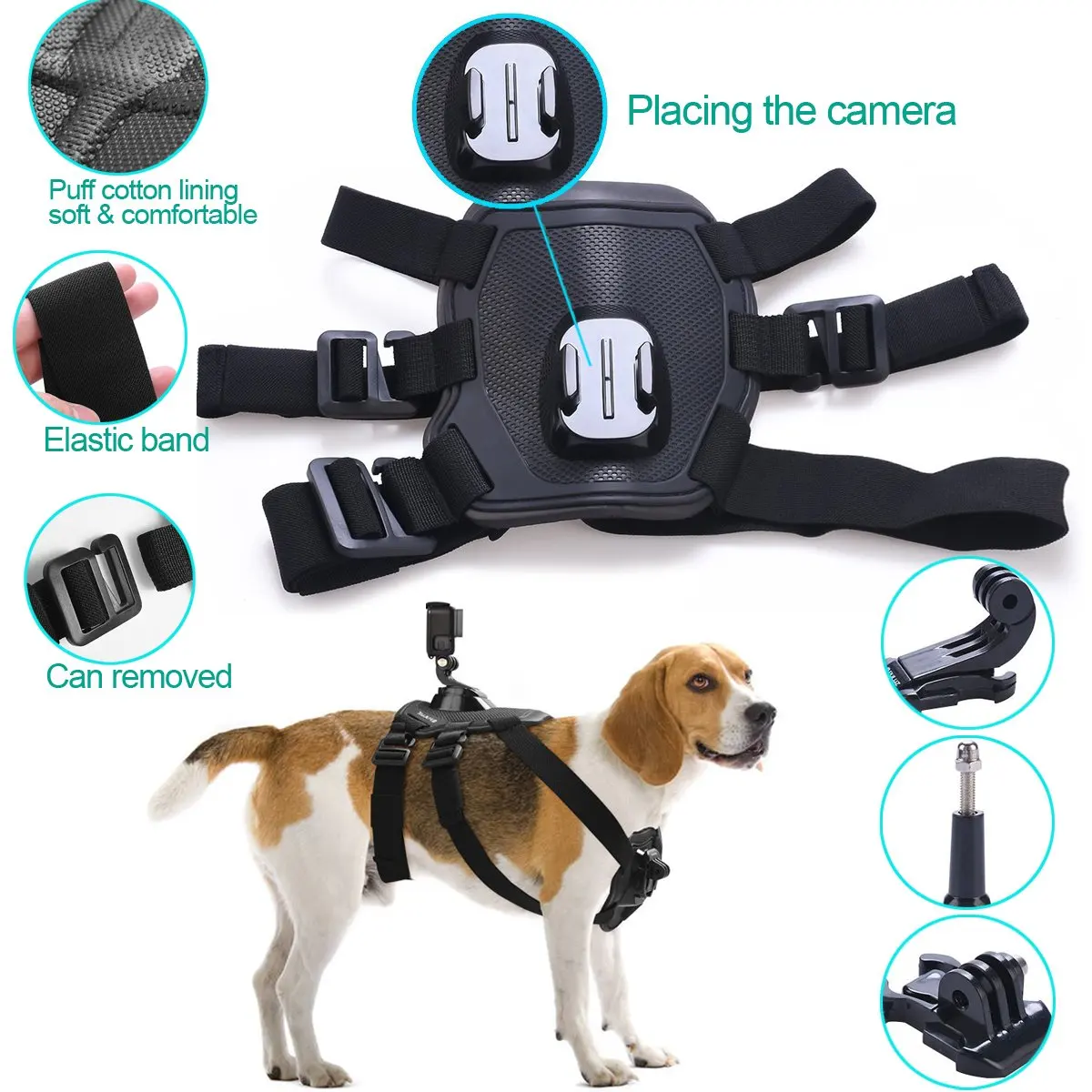 

Fetch Dog Mount Harness Chest Strap Mount for Gopro Hero 7 6 5 4 session 3+ 3 SJCAM Xiaomi Yi 4K GO H9 PRO Camera Accessories