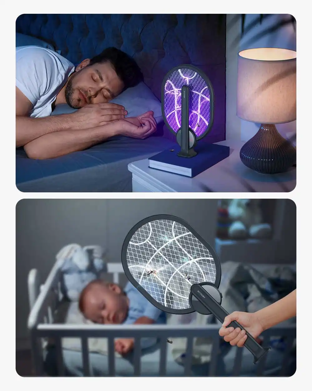BlitzWolf BW-MLT3 Household Electric Flies Mosquito Swatter Trap UV description image 5