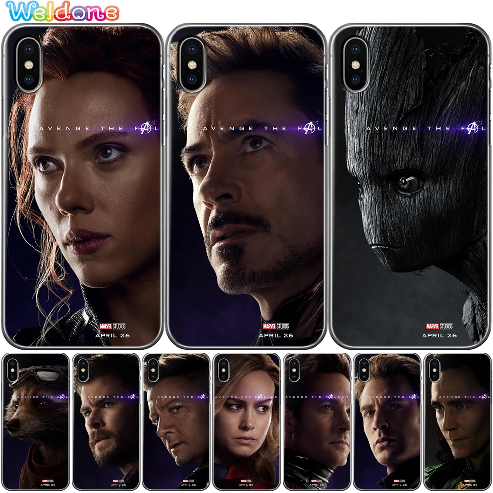 

Marvel Avengers Captain Iron man Superhero Phone Case Cover For iPhone XS Max XR X 7 6s 8 Plus 5S case cover etui