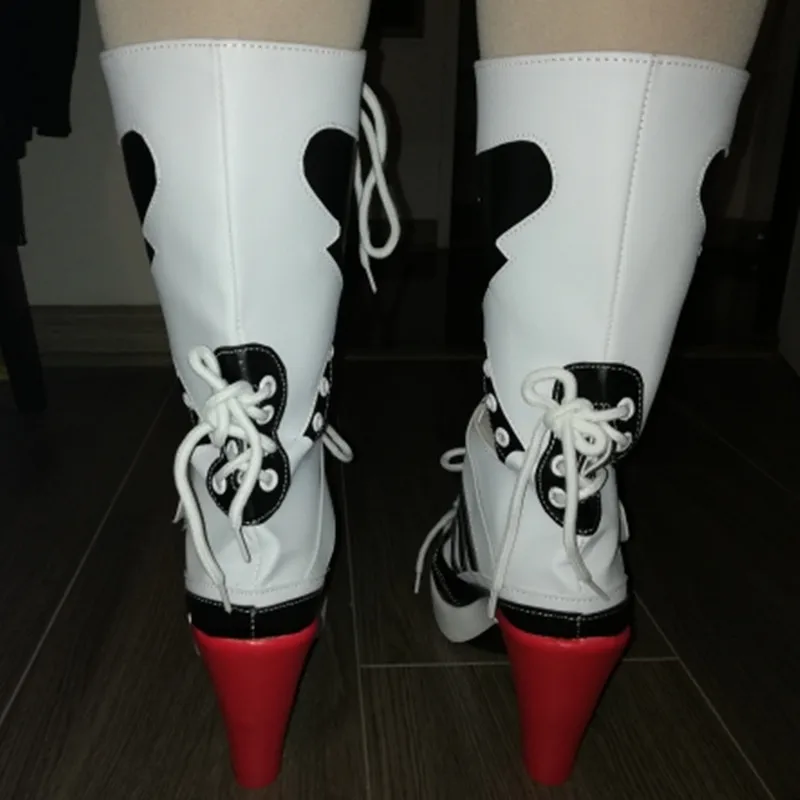 Клоун на Хэллоуин реквизит Бэтмен Джокер из отряда самоубийц Харли Куинн обувь для косплея взрослых женские ботинки женская обувь на высоком каблуке для девочек