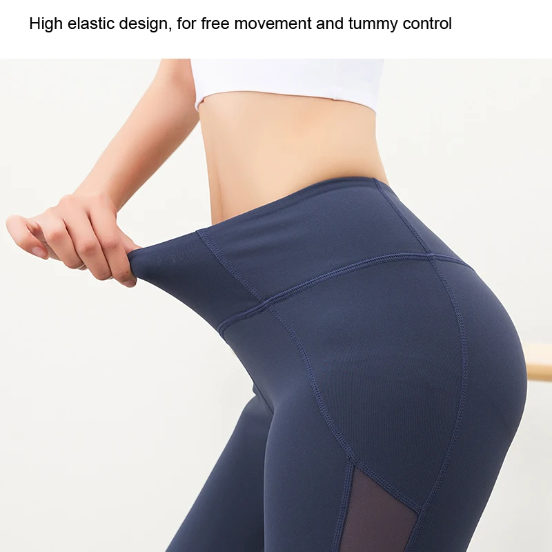 Леггинсы для йоги ES.MS женские сетчатые леггинсы фитнеса бега езды на велосипеде