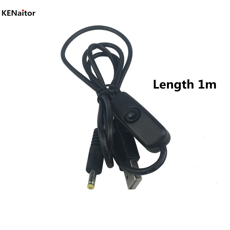 USB к DC 3 5*1 35/4 0*1 7 мм шнур питания зарядка с кнопкой переключателя 5 в 12 В источник