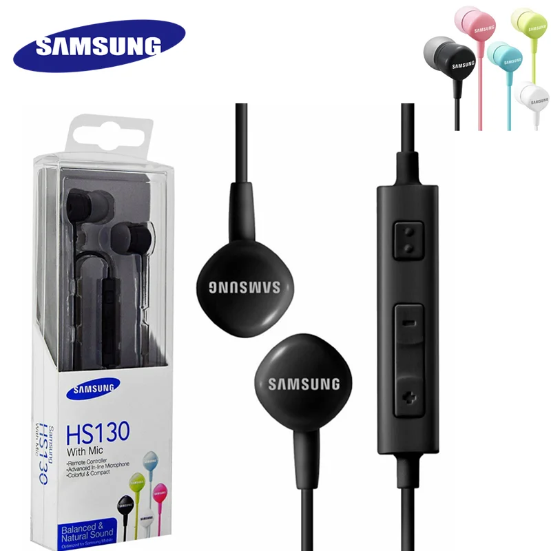 

100% Original SAMSUNG HS130 3.5mm In-ear earphones with Micro headset for xiaomi iphone huawei phones Galaxy s7 s8 S9 S10 plus