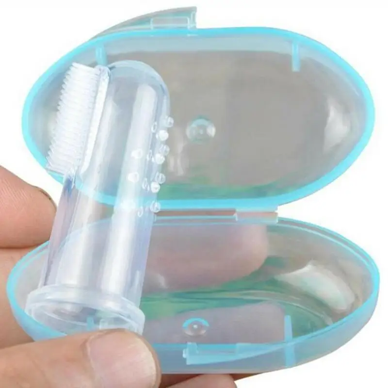 

Baby Milk Toothbrush Baby Finger Toothbrush Children's Liquid Silicone Tooth Glue Gift Storage Box Factory Approval