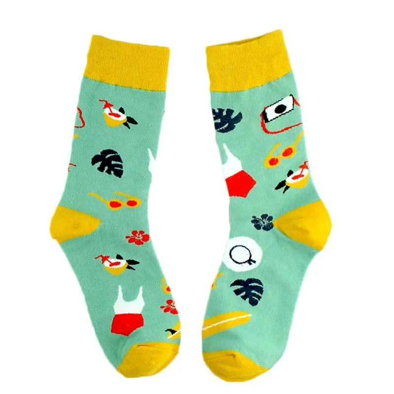 [WPLOIKJD] Японский художественный стиль креативные красочные хлопковые носки со смешным рисунком для женщин Calcetines Skarpetki Harajuku Sokken - Цвет: 11