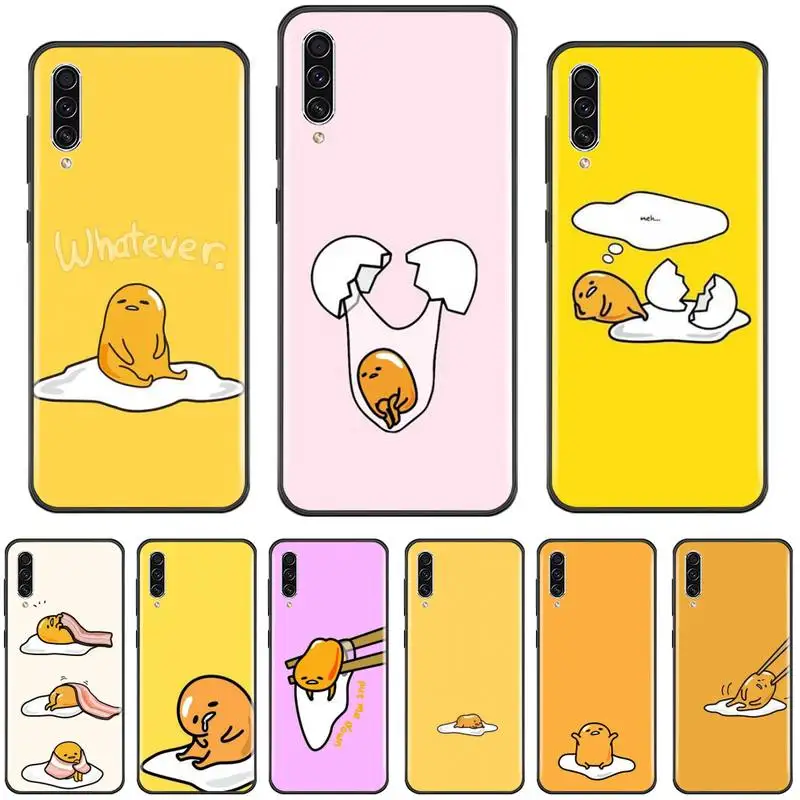 Gudetama Япония мультфильм ТПУ черный чехол для телефона Samsung A20 A30 30s A40 A7 2018 J2 J7 prime J4 Plus