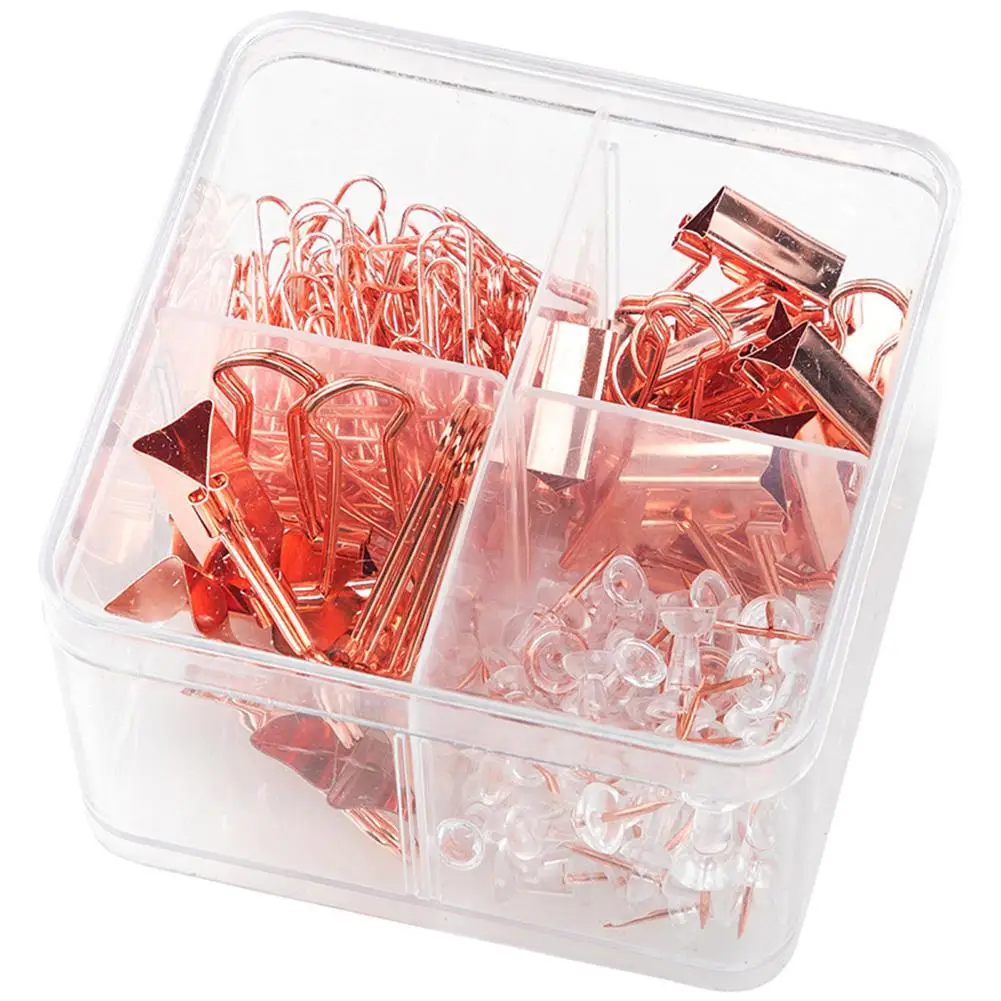 

DishyKooker Rose Gold Paper Clip Pin and Ticket Holder Combination Set Office Stationery
