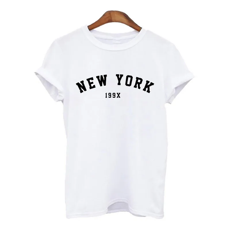 Women New York Letter Printing Harajuku Women tshirts Summer Simple white T-shirt For Lady Top Tee Hipster 2021 chrome hearts t shirt