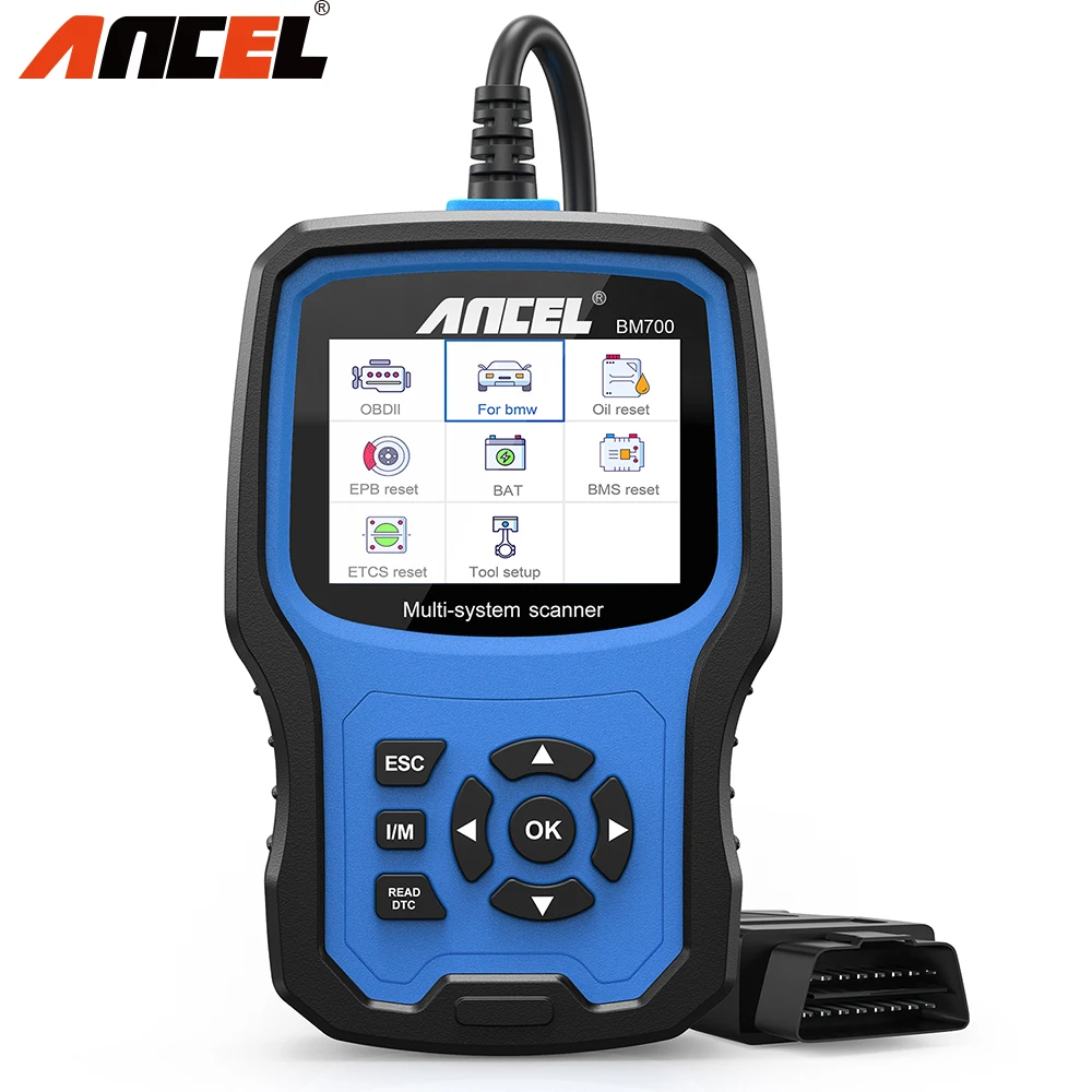 Ancel BM700 OBD2 Scanner For bmwx5 battery register Oil Service EPB SAS