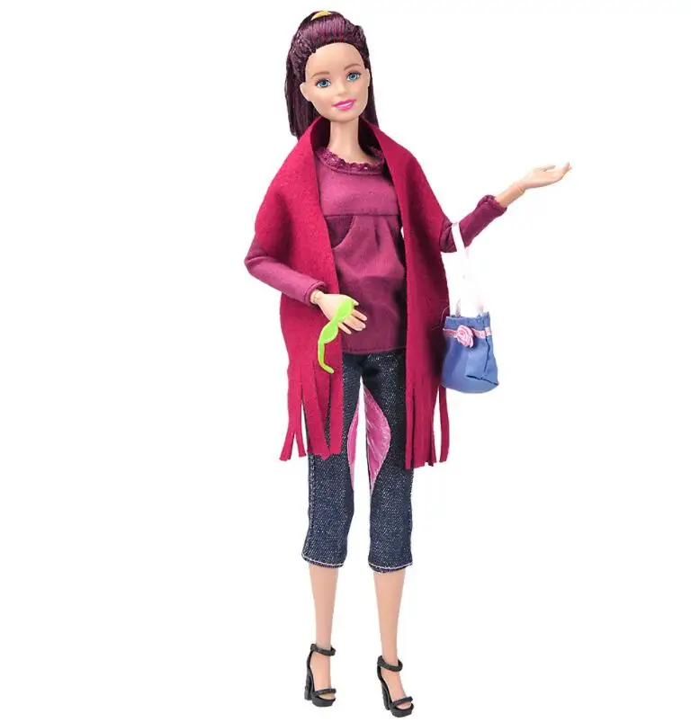 Качественная модная кукольная одежда набор ручной работы кукла игрушка наряды пальто шарф шляпа мешки для носков кукла игрушка аксессуары девочка подарки кукла Декор