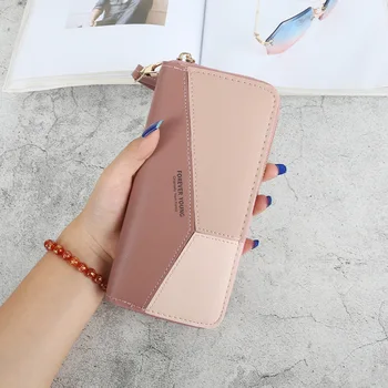 

2020 New Ladies Wallet Long Zipper Multi-function Clutch Large Capacity Stitching Design Womens Wallets