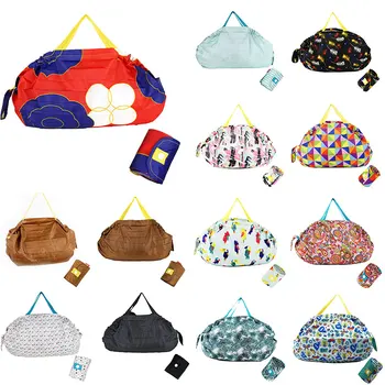 

Reusable Foldable Shopping Bag 2020 Korean Eco-Friendly Grocery Bags Fashion Printing Large Capacity Durable Tote Bag Handbag
