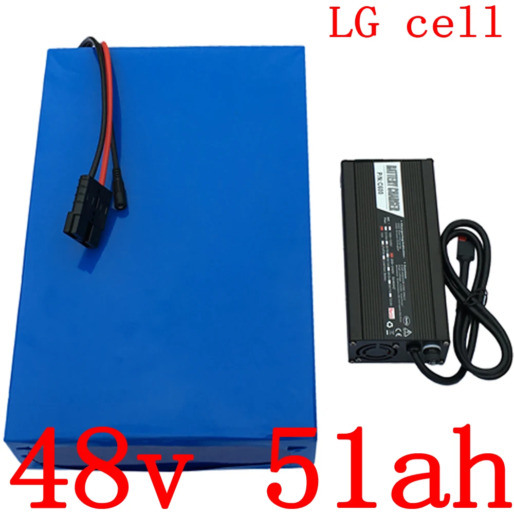 48v аккумулятор pack48V 1000W 2000W 3000W литиевая батарея 48V 50AH электрическая велосипедная батарея 48V 50AH литий-ионная батарея использует сотовый телефон LG