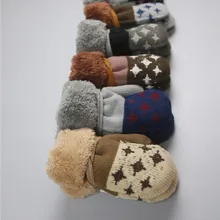 Теплые перчатки с листьями для маленьких мальчиков и девочек, зимние детские перчатки для мальчиков, детские варежки, перчатки, милые шерстяные варежки с героями мультфильмов, Новинка