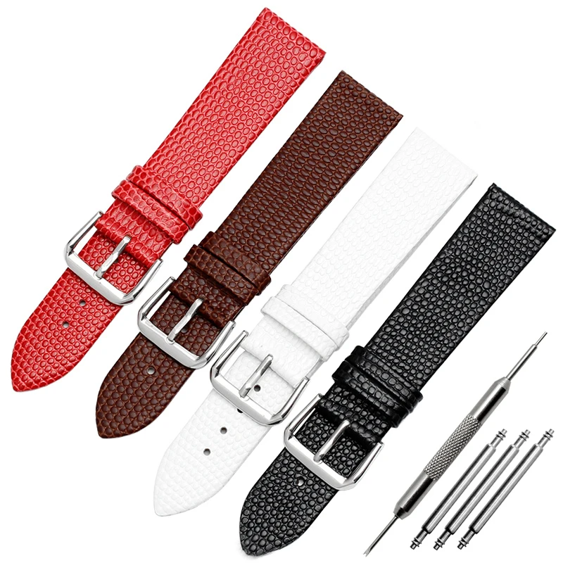 

lizard pattern genuine leather watchband 10mm 12mm 14mm 16mm watch bracelet Thin ladies strap Simple stylish wristwatches band