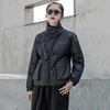 [EAM] Black Warm Buckle Cotton-padded Coat Long Sleeve Loose Fit Women Parkas Fashion Tide New Spring Autumn 2022 19A-a819 ► Photo 3/6
