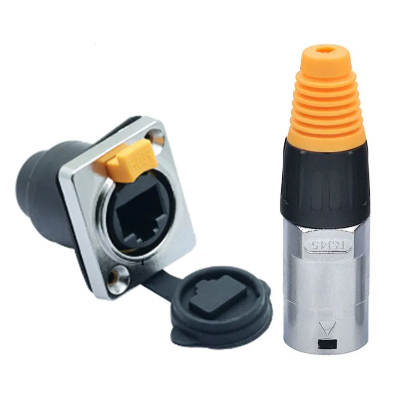 10 шт./лот водонепроницаемый RJ45 Панель Крепления шасси 8P8C разъем Ethernet IP65 оптовые