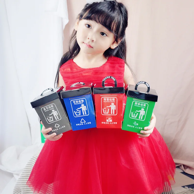 

Creative Paper Garbage Compartmental Toy Card Children Garbage Can Compartmental Educational Early Childhood Board Game