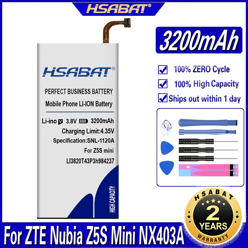 Аккумулятор HSABAT LI3820T43P3h984237 3200 мА · ч для ZTE Nubia Z5S Mini NX403A | Мобильные телефоны и