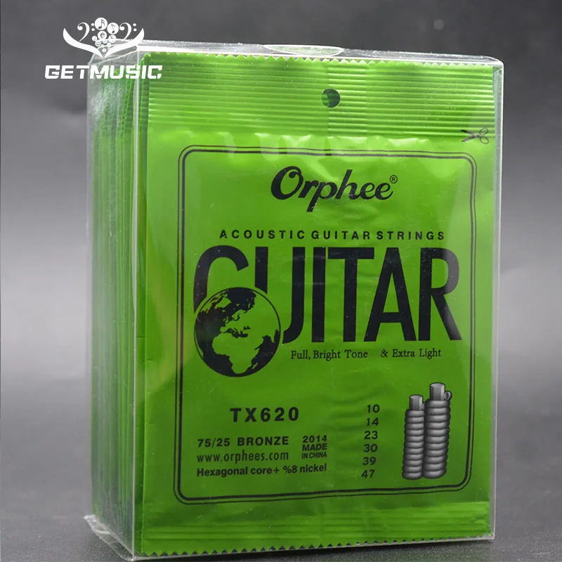 10 шт. Orphee TX620 (010 047) Экстра легкие народные Струны для акустической гитары набор