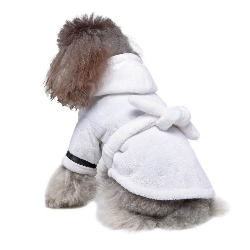 Soft Quick Drying Pet Bathrob Dog Pajama with Hood Cotton Hooded Bathrobe Super Absorbent Dog Bath Towel Pet Supplies pet bath towel,pet pajamas