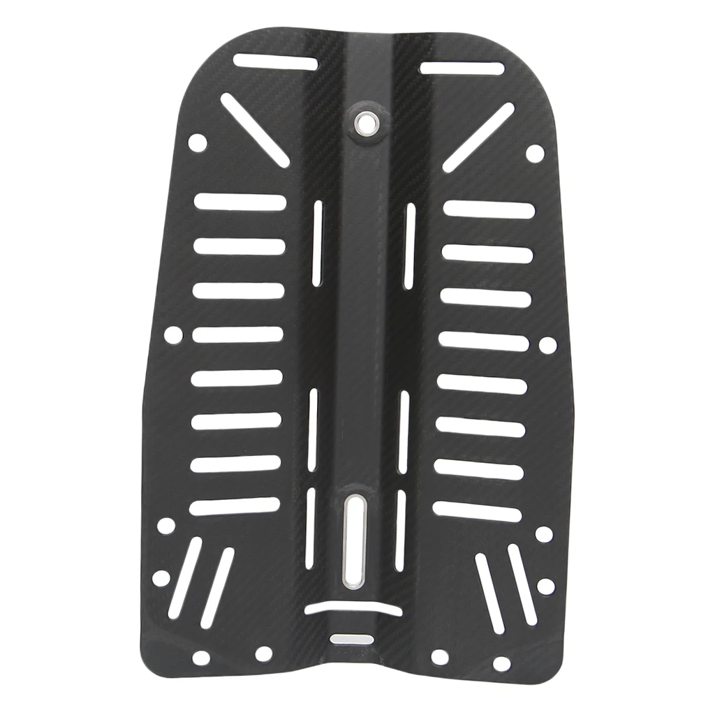 

Performance Carbon Fiber Scuba Diving Backplate & Multiple Slots for Standard Waist Band Webbing Strap - Black