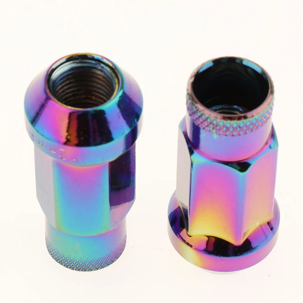 Metal Extended Dust Cap Lug Nuts Wheel Rims Tuner W/Lock M12x1.25