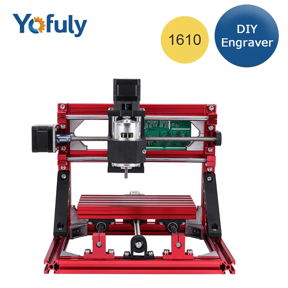 1610 станок с ЧПУ Мини DIY гравер GRBL контроль красного цвета древесины PCB фрезерный станок ЧПУ маршрутизатор с резак