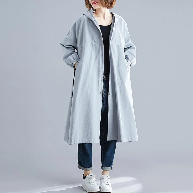 Осенние новые женские куртки пальто плюс размер с капюшоном свободные Harajuku ветровка верхняя одежда Harajuku женские куртки больших размеров 5XL