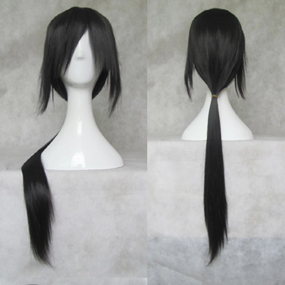 80 см Длинные Синтетические косплей парик Skunks Aph черный наруто APH Yao Uchiha костюм Итати парики