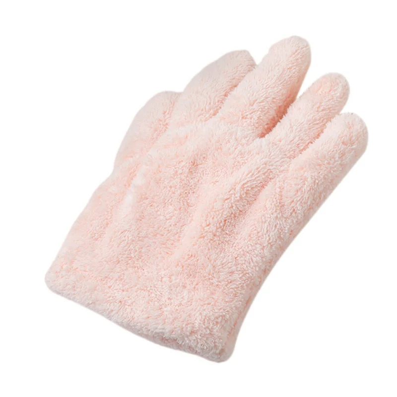 Pink Hair Drying Gloves Microfiber Absorbent Gloves Super Soft Gloves Towels Women's Products - Цвет: Pink